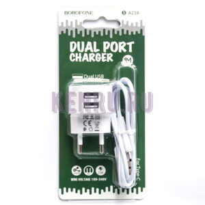 Borofone Блок питания BA23A Type-C 2.4A 1m White