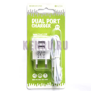 Borofone Блок питания BA23A Lightning 2.4A 1m White