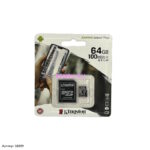 Карта памяти MicroSDXC 64GB Class 10 Kingston Canvas Select Plus A1 100MB/s + SD адаптер