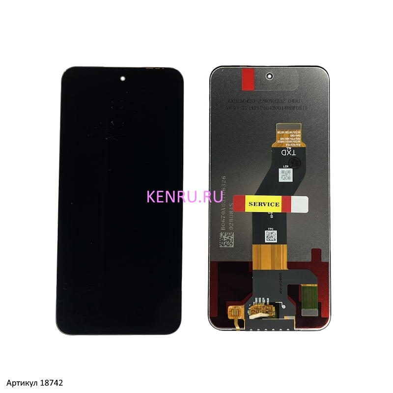 Дисплей для Tecno Spark Go 2 Spark 40 4G Spark 40C KM4 KM5n KM4k в сборе с тачскрином Черный - OR