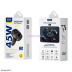 Автомобильное зарядное устройство USB PZX T7s 45W QC3.0 2USB FM модулятор Bluetooth Черный
