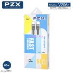 PZX V206C Кабель Type-C - Type-C 60W оплетка нейлон 1m Черный