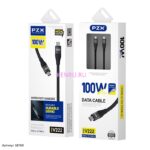 PZX V222 Кабель 100W Type-C на Type-C оплетка нейлон Черный 1M